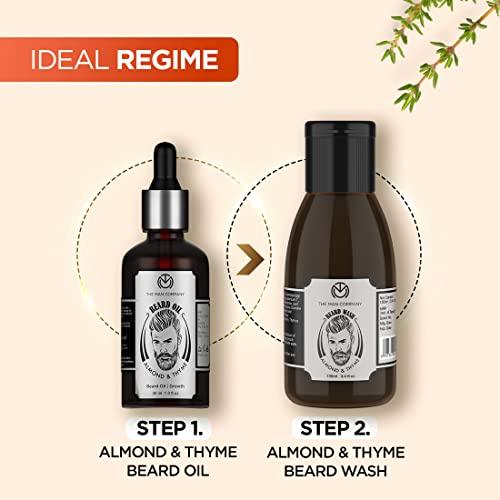 The Man Company The Man Company Beard Oil for Growing Beard Faster with Almond & Thyme, 100% NATURAL, Best Beard Growth Oil for Men, Nourishes & Strengthens Uneven Patchy Beard - 30ML