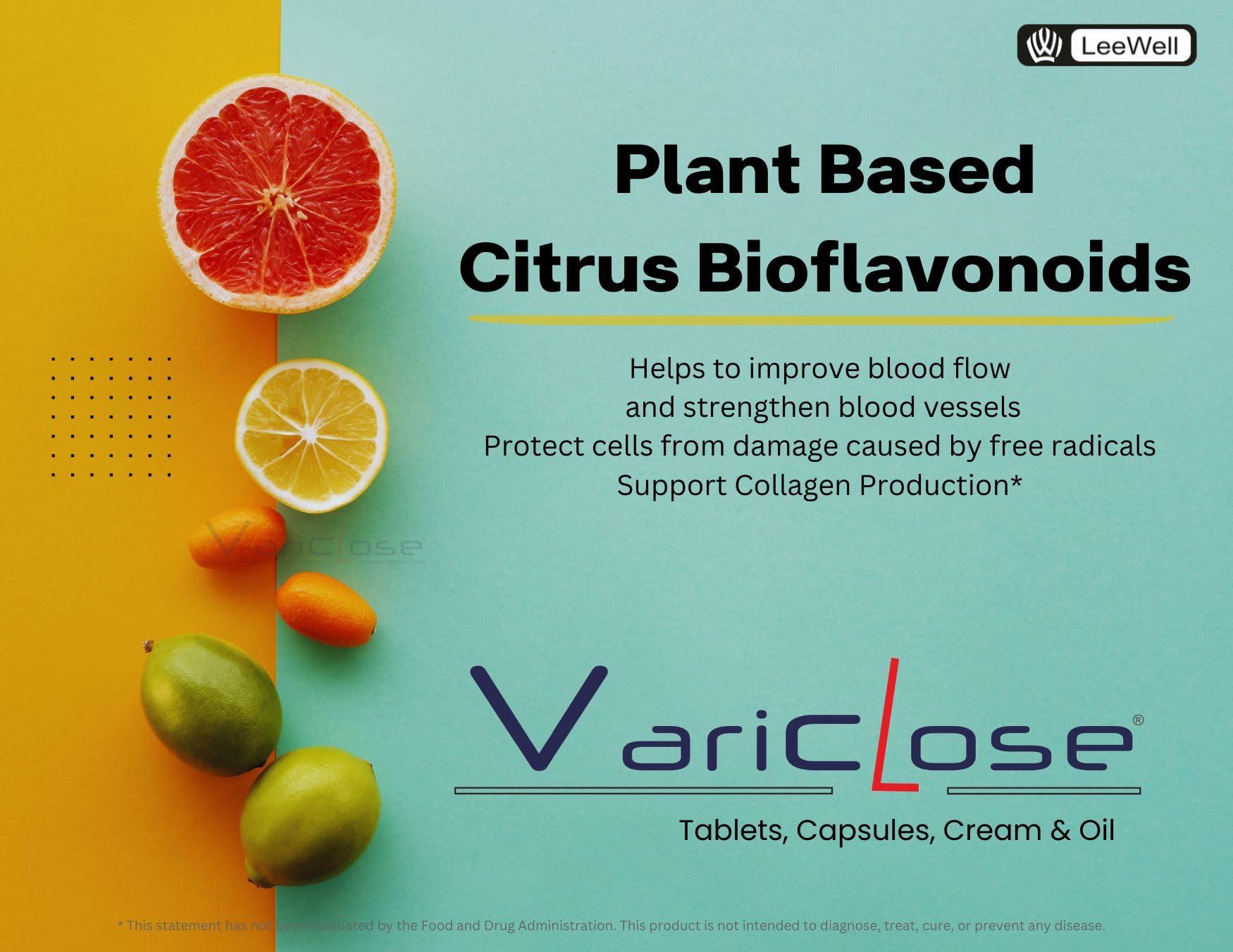 VARICLOSE Variclose -1000 Advanced Diosmin 900mg, Hesperidin 100mg Supplements | Complete Varicose Veins, Piles Hemorrhoids Support & Blood Circulation Support | Plant-Based Restless Legs, Micro Circulation Support, Venous Tone, Vascular & Vein strength -30 ta