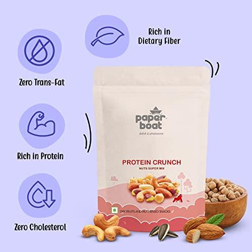 Paper Boat Paper Boat Protein Crunch, Premium Nuts SuperMix, Healthy Trail Mix Dry Fruits | Almonds I Cashews I Pistachio I Chickpeas | Dryfruit Pouch (200 gm)