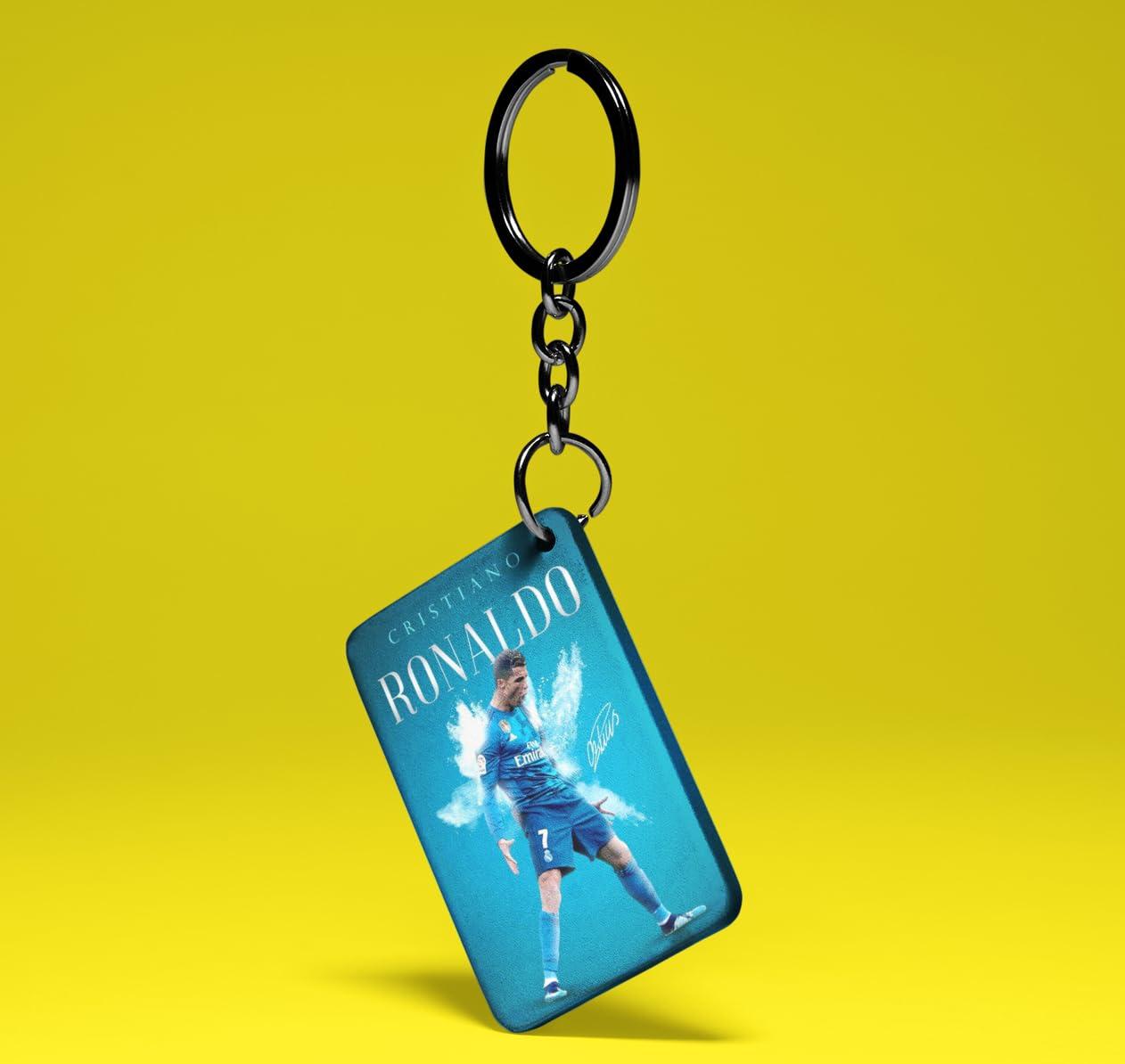 THEWHOOP THEWHOOP Cristiano Ronaldo Printed Sipper 750 ml Aluminium Bottle & Keychain with Holding Grip Feature | Best Gift for CR7 / Football Sports Fans (Green)