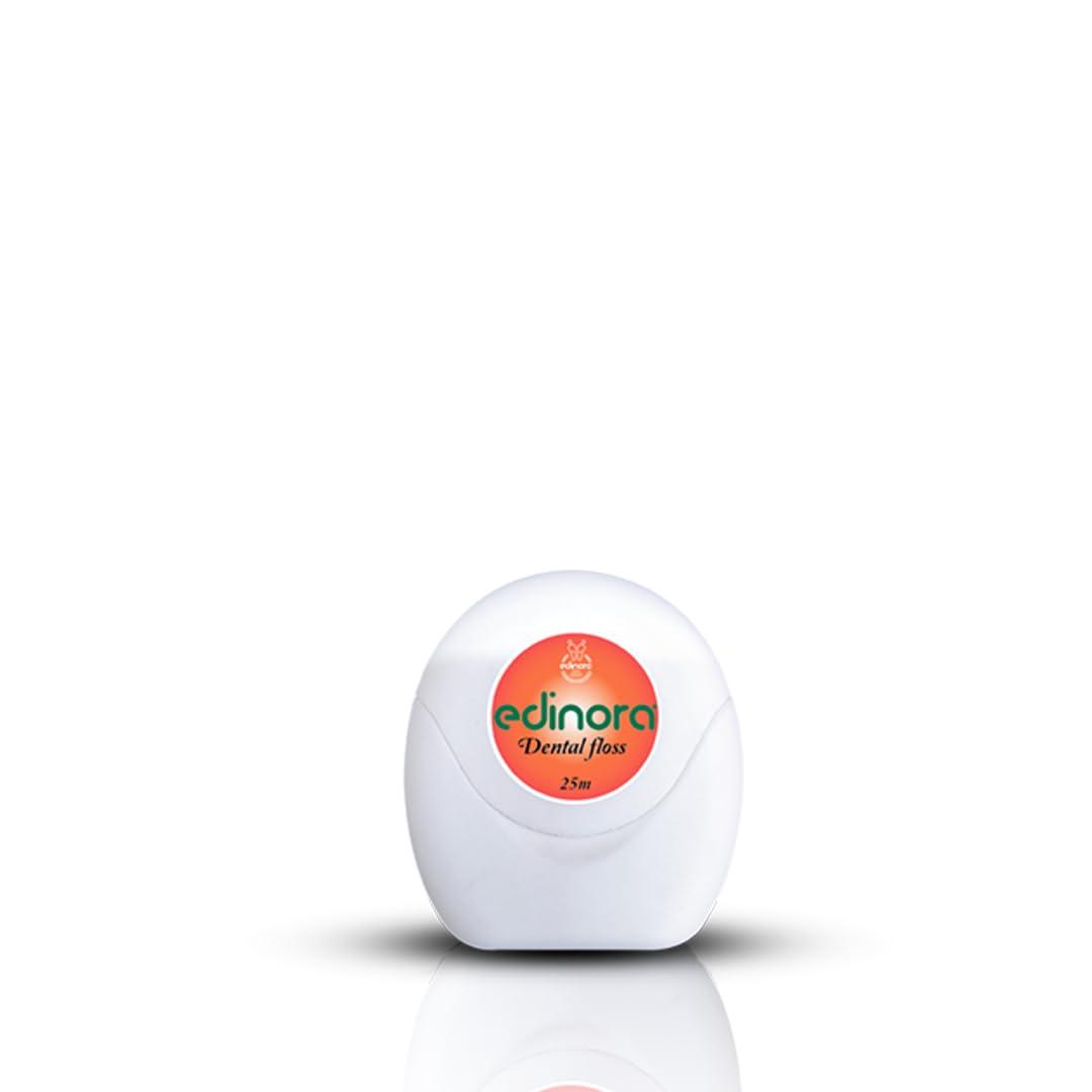 Edinora Edinora Dental Floss | For interdental cleaning and improved mouth health | 25m long, PTFE waxed dental floss | For Clean teeth and Fresh breath | Pack of 2