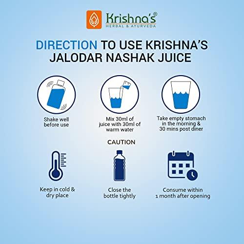 Krishna's Herbal & Ayurveda Krishna's Jalodar Nashak Juice - 500 ml | Enriched 5 herbs like Punarnava, Aloe vera, Kutki | Strengthens the digestive system | Sugar free Juice with No Added Color or Flavour