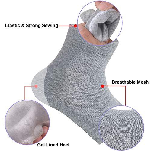 Exptolii Exptolii Vented Moisturizing Gel Heel Sock, 1 Pair Toeless Spa Sock For Foot Care Treatment, Cracked Heels, Dry Feet, Foot Calluses (Gray)