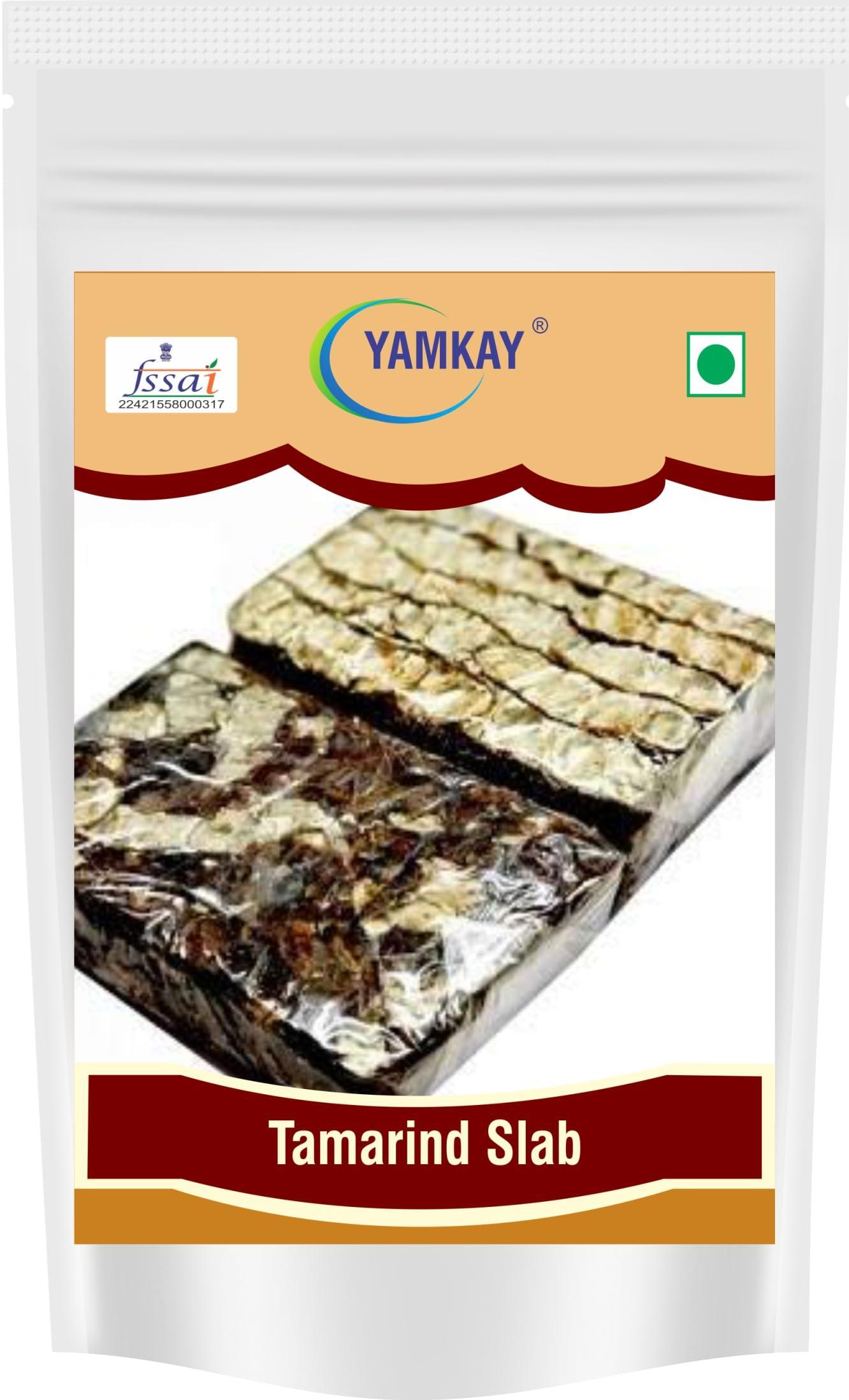 YAMKAY Yamkay Fresh Tamrind Slab Puli Imli Tamarindus Indica Seedless Tamarind Block 1 Kg