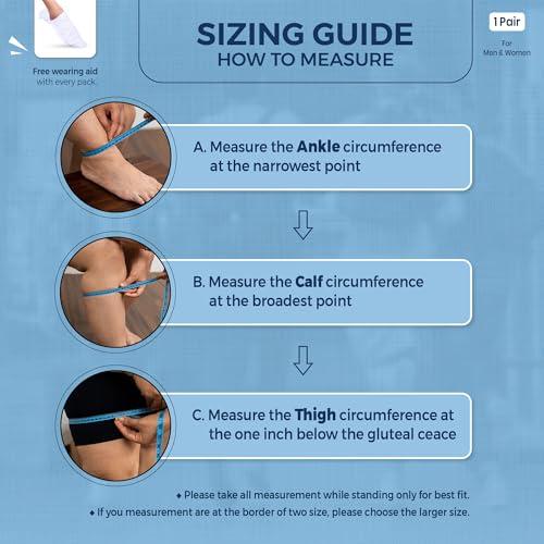 Sorgen Sorgen Class I Medical Compression Stockings for Varicose Veins | Class 1 Knee Length stockings | Below Knee Class I Compression Socks | 18-21 mm Hg pressure stockings (Medium)