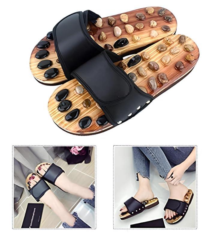 PRAMANTA PRAMANTA [41-42] Wooden Acupressure Massager Slippers for Acupuncture or Acupressure Therapy, Health Care Therapeutic Great Relaxing Slippers for Men and Women (1Pair)
