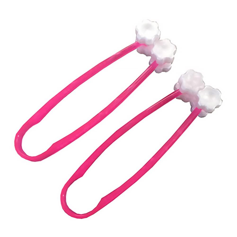 TEHAUX Face Massage- 2pcs Cat Roller Relaxer Silicone Grooming Brush Tool Face- Lift Legs Massage Rose Red