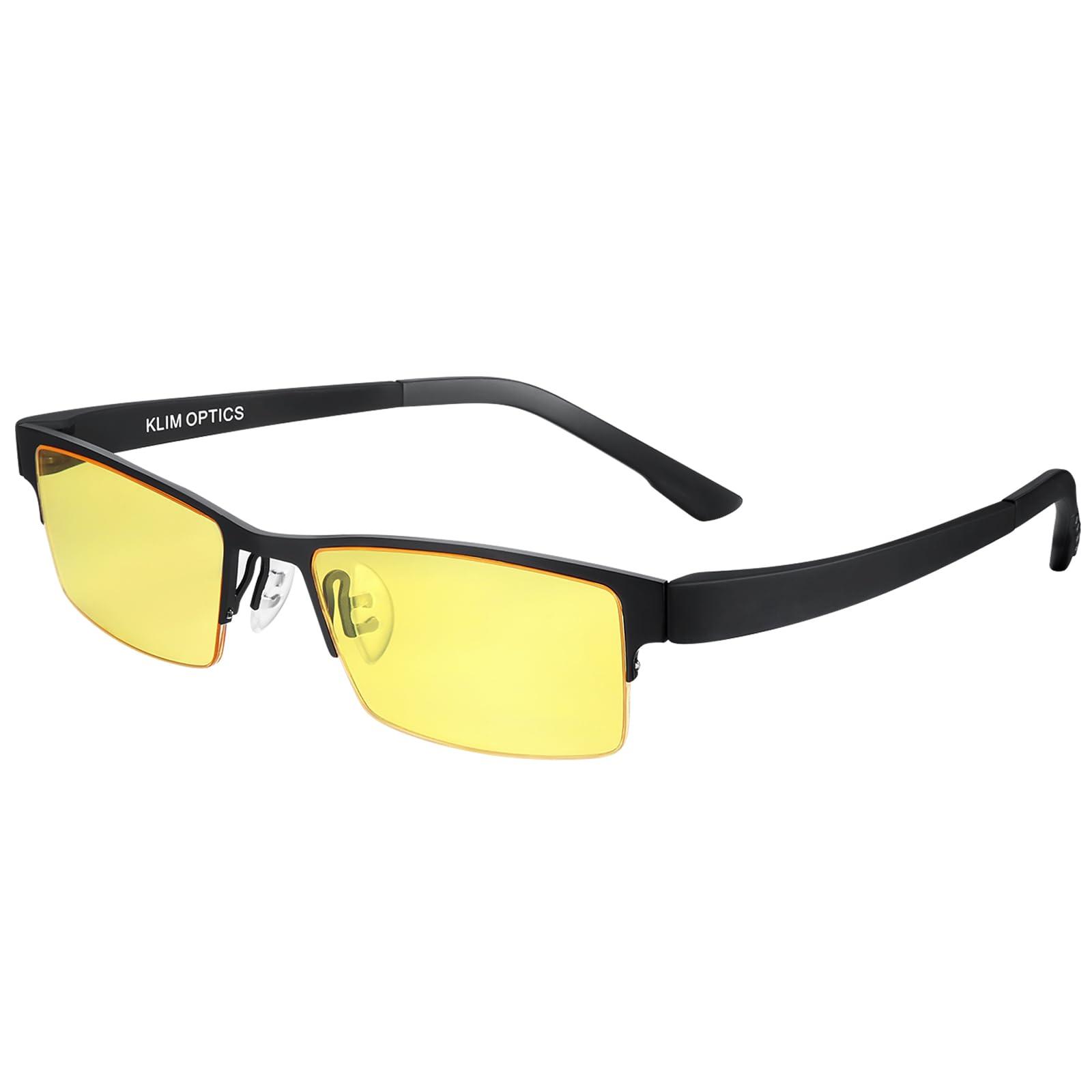 KLIM KLIM Optics Blue Light Blocking Glasses - NEW 2024 - Reduce Eye Strain and Fatigue - Gaming Glasses for PC Mobile TV - Blocks 92% Blue Light - Computer Glasses with UV Protection