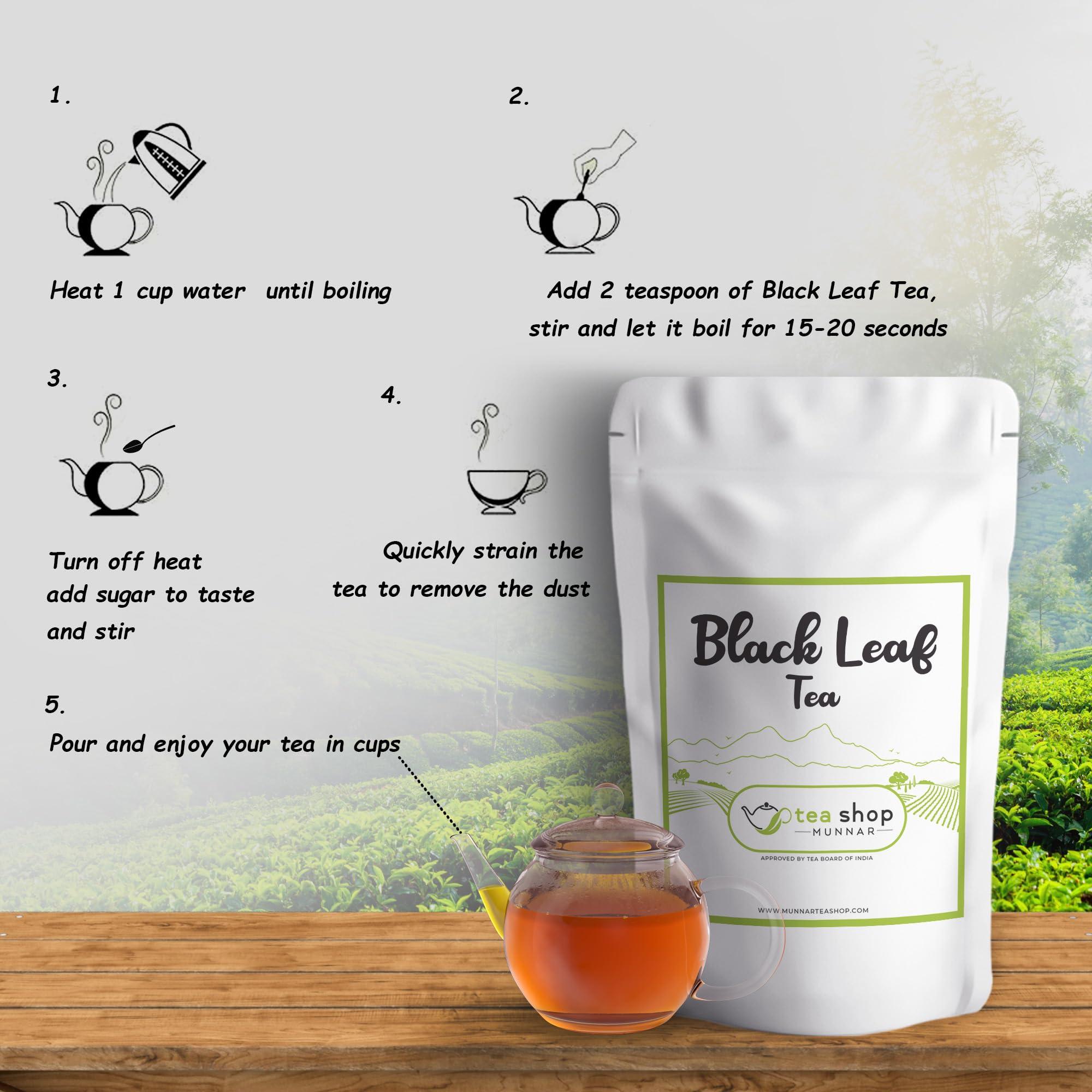 Generic Black Leaf Tea - Premium Leaf Tea From Munnar, Kerala - Finest Hand Picked - Rich & Aromatic Leaf Tea - Daily Factory Sourced - 50 Grams