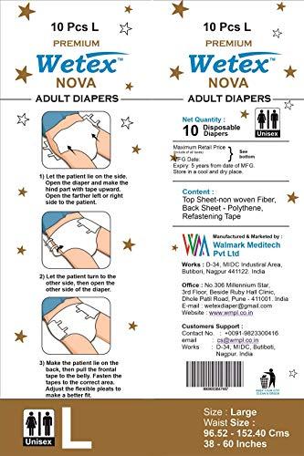 WETEX Wetex Nova Premium Adult Diaper (Pack of 3, L - 96-152 cms, 38-60 inch)
