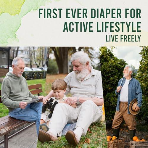 PROWEE Prowee Men Active Diaper For Urinary Incontinence | Brief-Style | Capacity Up To 450ml with Leak Guard (Pack of 5) (L)