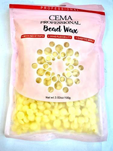 CEMA Cema Hard Wax Beans For Painless Hair Removal, Brazilian Waxing For Face, Eyebrow, Back, Chest, Bikini Areas, Legs At Home (100Gm) white