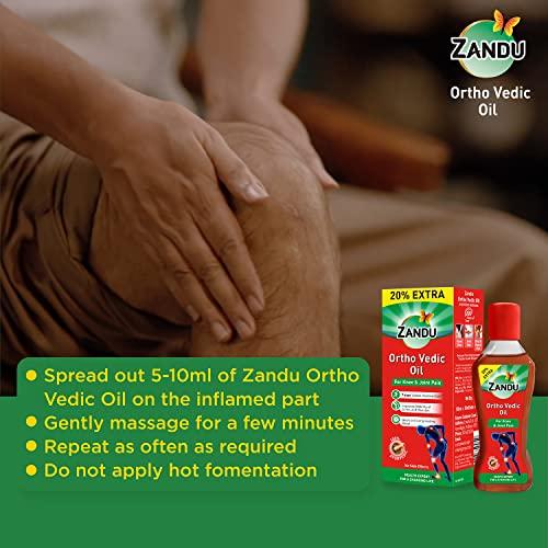 Zandu Zandu Ortho Vedic Oil, 120ml (Pack of 2), Ayurvedic Oil for Relief from Knee and Joint Pain,Muscle Pain, Osteoarthritis Visible Improvement in 7 days