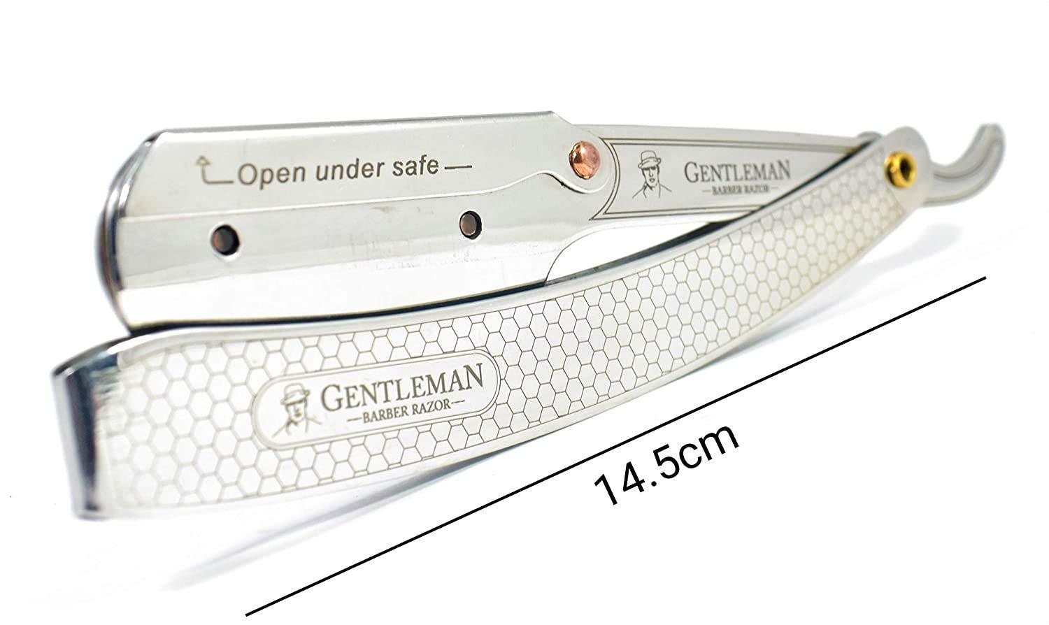 Fortive Fortive Gentlem Shaving Razor Stainless Steel Straight Edge Barber Razor For Men Well Balanced Sliding Style Weight (FREE Blade Inside)