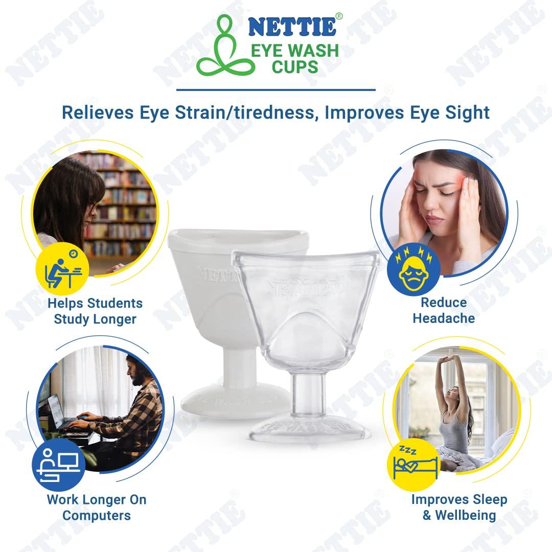 NETTIE NETTIE Eye wash Cup with free eye exercise leaflet - Pack of 6 cups (Transparent)