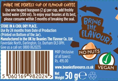 Beanies The Flavour Co Beanies|Instant Flavoured Coffee |Nutty Hazelnut|Low Calorie, Sugar Free|50 g|Pack of 1