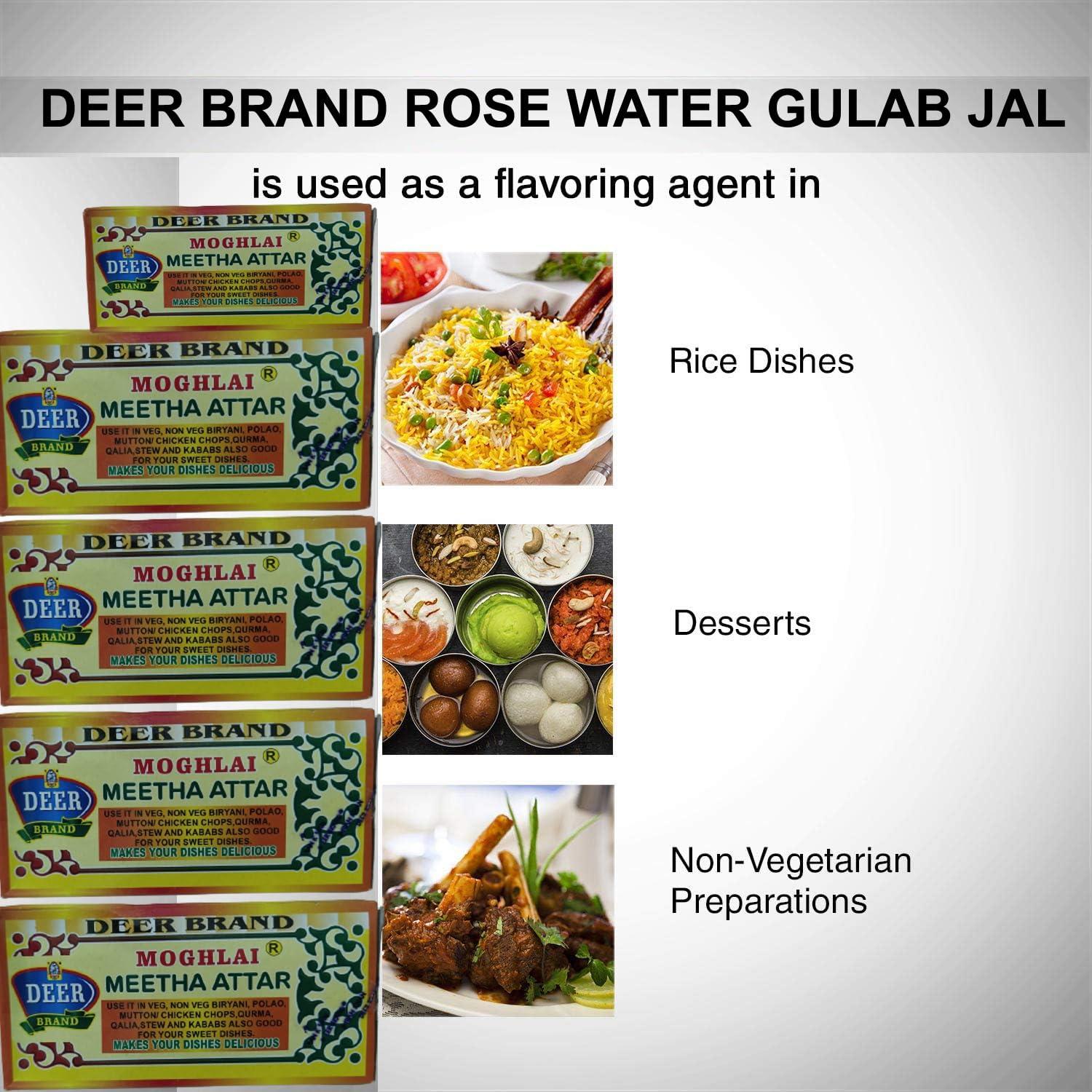 DEER BRAND DEER BRAND Meetha Attar 25g & Biryani Flavour Attar 25g Mughlai Mitha Essence Biriyani Used in Sweet & Rices Dishes