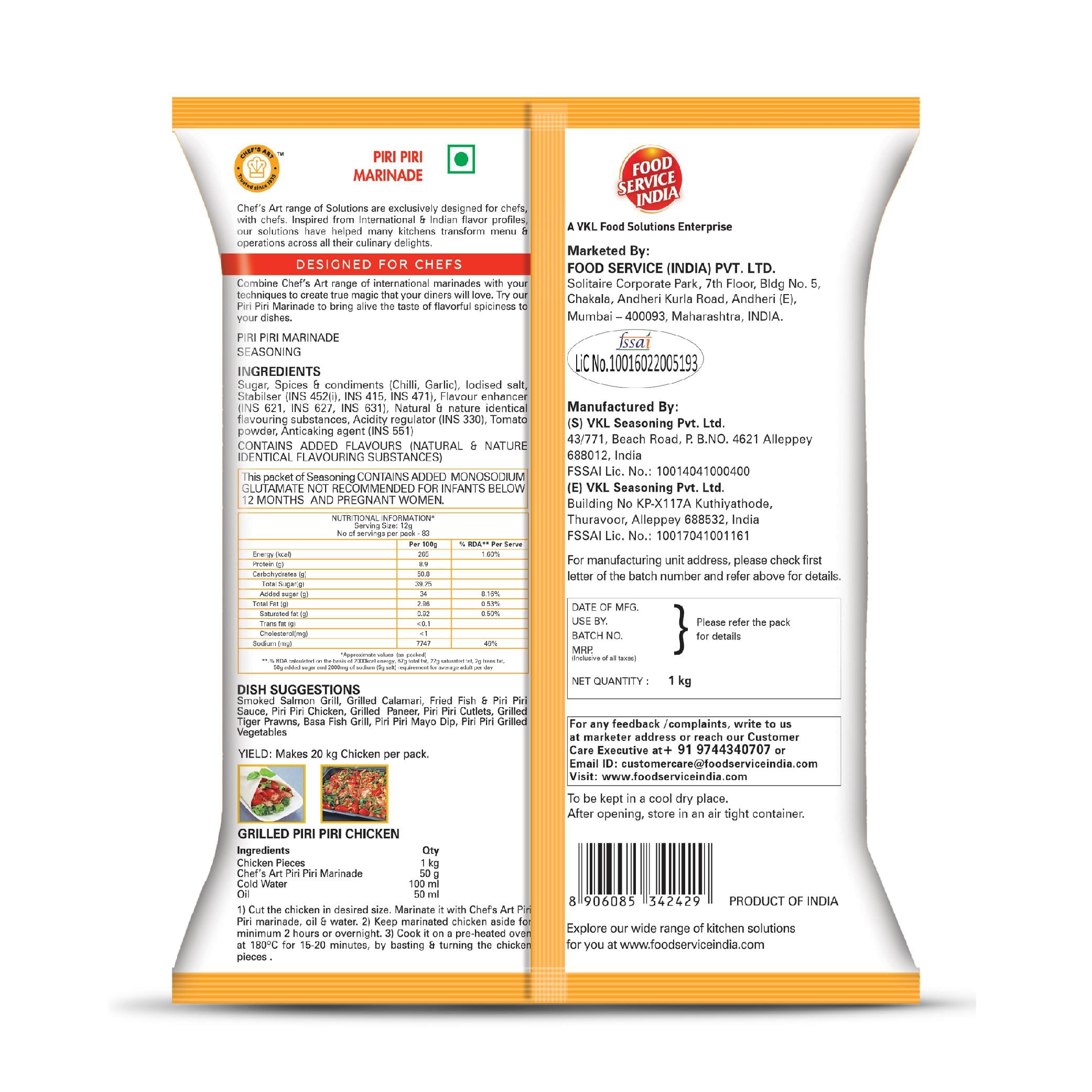 VKL VKL Chef's Art Piri Piri Marinade VKL 1 Kg