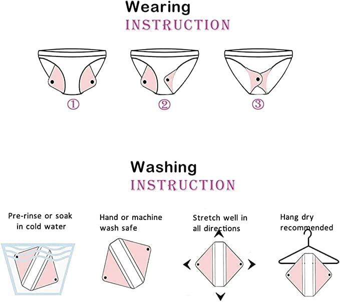 ZCOINS ZCOINS 4PCS Overnight Pads 13.5inch Reusable Pads Menstrual Heavy Flow, Washable Cloth Pad with 1 Zipper Bag