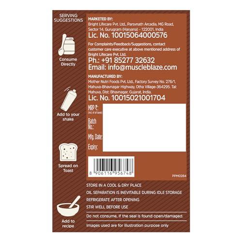 MuscleBlaze MuscleBlaze Fit High Protein Peanut Butter, Crunchy (Dark Chocolate Spread, 750g) | 27g Protein | With Pea Protein & Whey Protein Concentrate