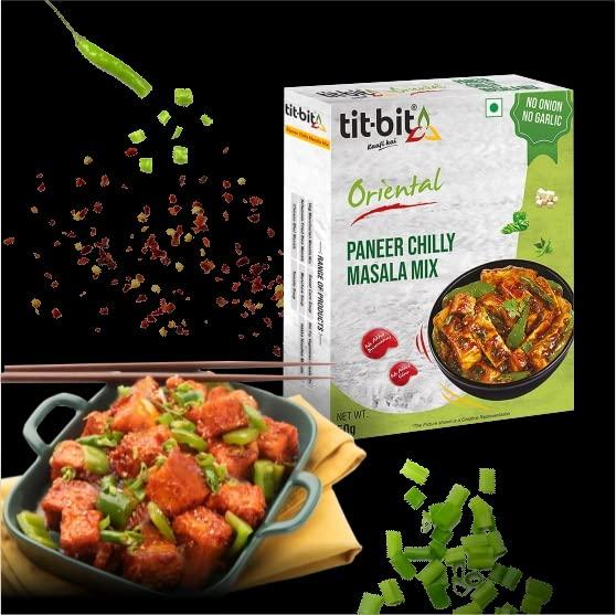 Tit-Bit Tit-Bit Oriental-NONG-Combo Paneer Chilly Masala Mix-2 Packets, Hakka Noodles Masala Mix-2 Packets, Chinese Bhel Masala Mix-2 Packets (Pack of 6-300gm)