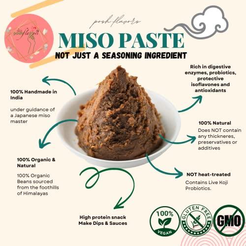 Alla's Posh Flavors Alla's Posh Flavors Dark Soy Aka Miso Paste | Authentic Japanese | Formulated & Made under Japanese Guidance | Contains Live Koji Probiotics | No Preservatives | 100% Natural (Aka Miso, 200 Grams)