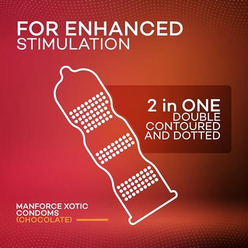 Manforce Manforce Combo - Xotic Chocolate & Litchi Flavoured | 20 pcs |Extra Dotted, Contoured, & Lubricated Latex Condoms