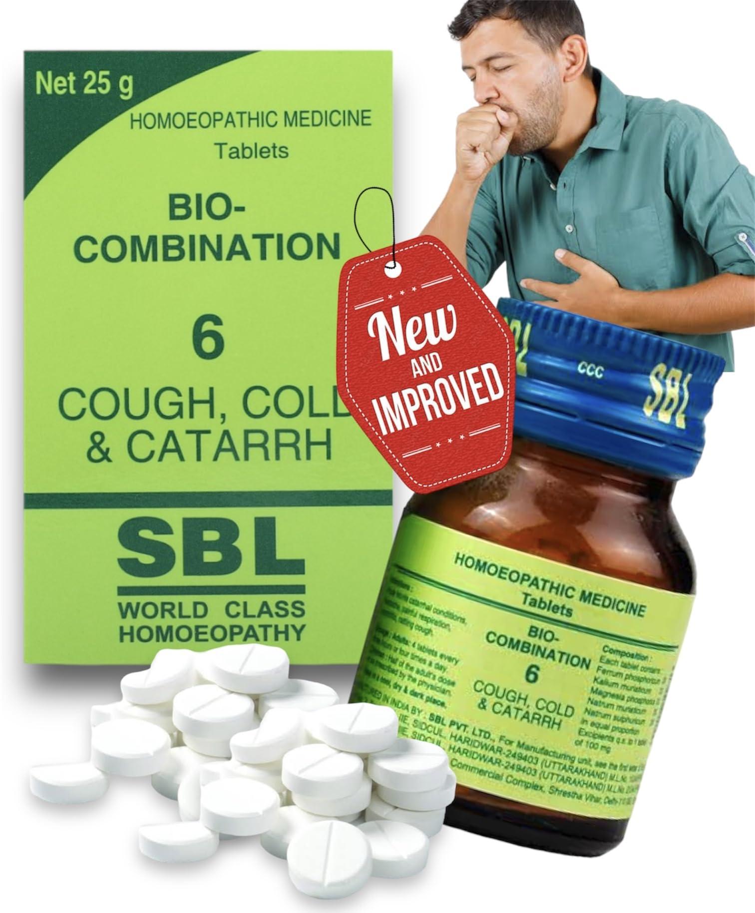 KRIG\'S SBL Bio Combination 6 Cough Cold Homeopathy Tablets - (BC 6 Tablets) - Pack of 3 BOTTLES - FAMILY PACK