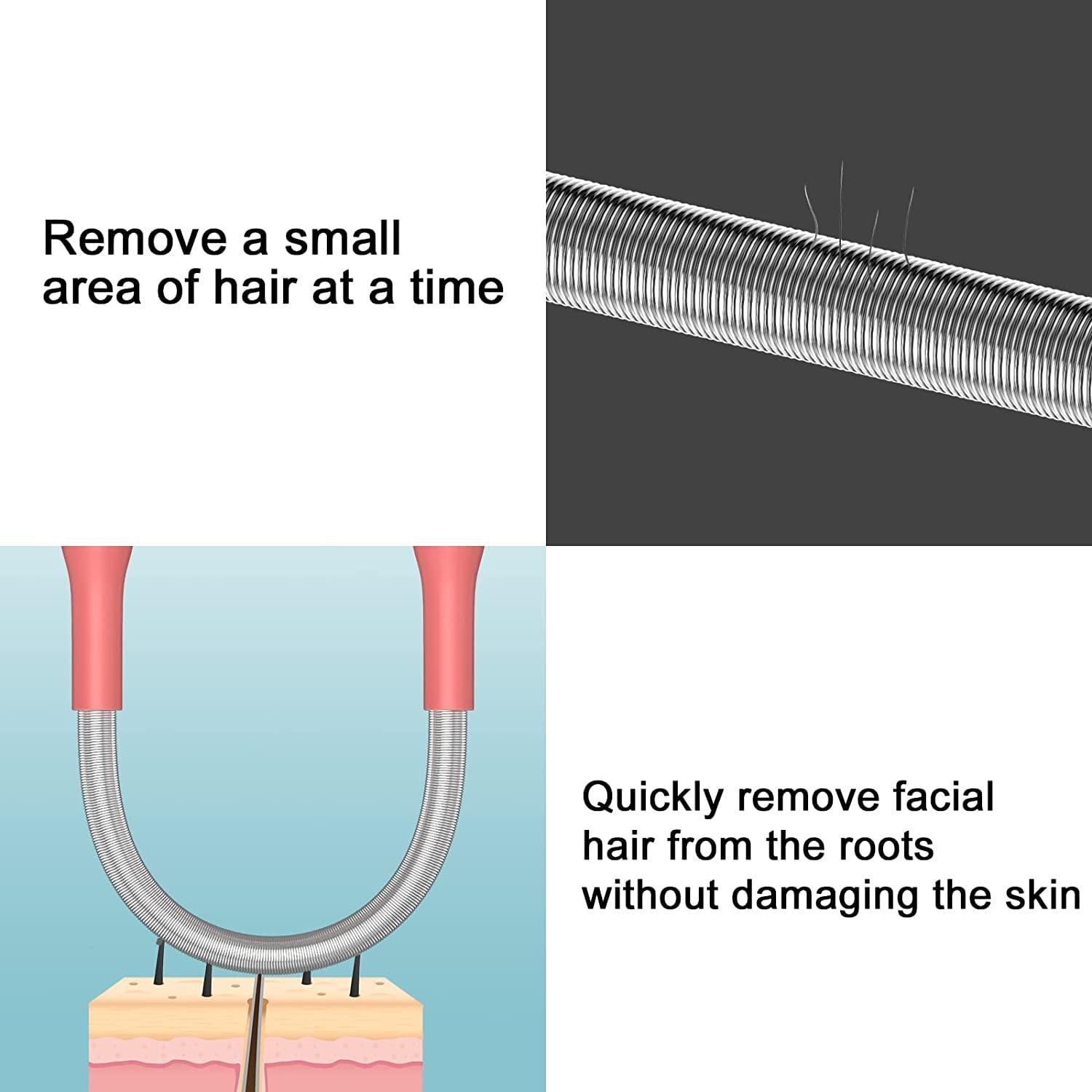 AIMERS Aimers Facial Hair Remover for Women Spring Stick For Women Remove Unwanted Hair on Upper Lip, Chin, Face, or Neck Hair removal Epilator Threading tool 1pc