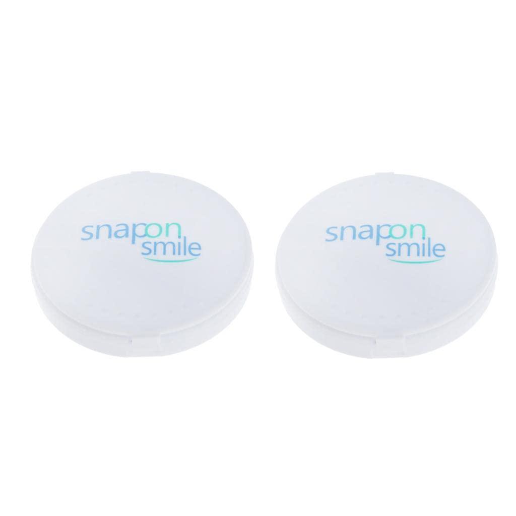 LICHTS LICHTS 2 Pcs Silicone Lower False Teeth Dental Veneers Dentures Fake Tooth w/Case
