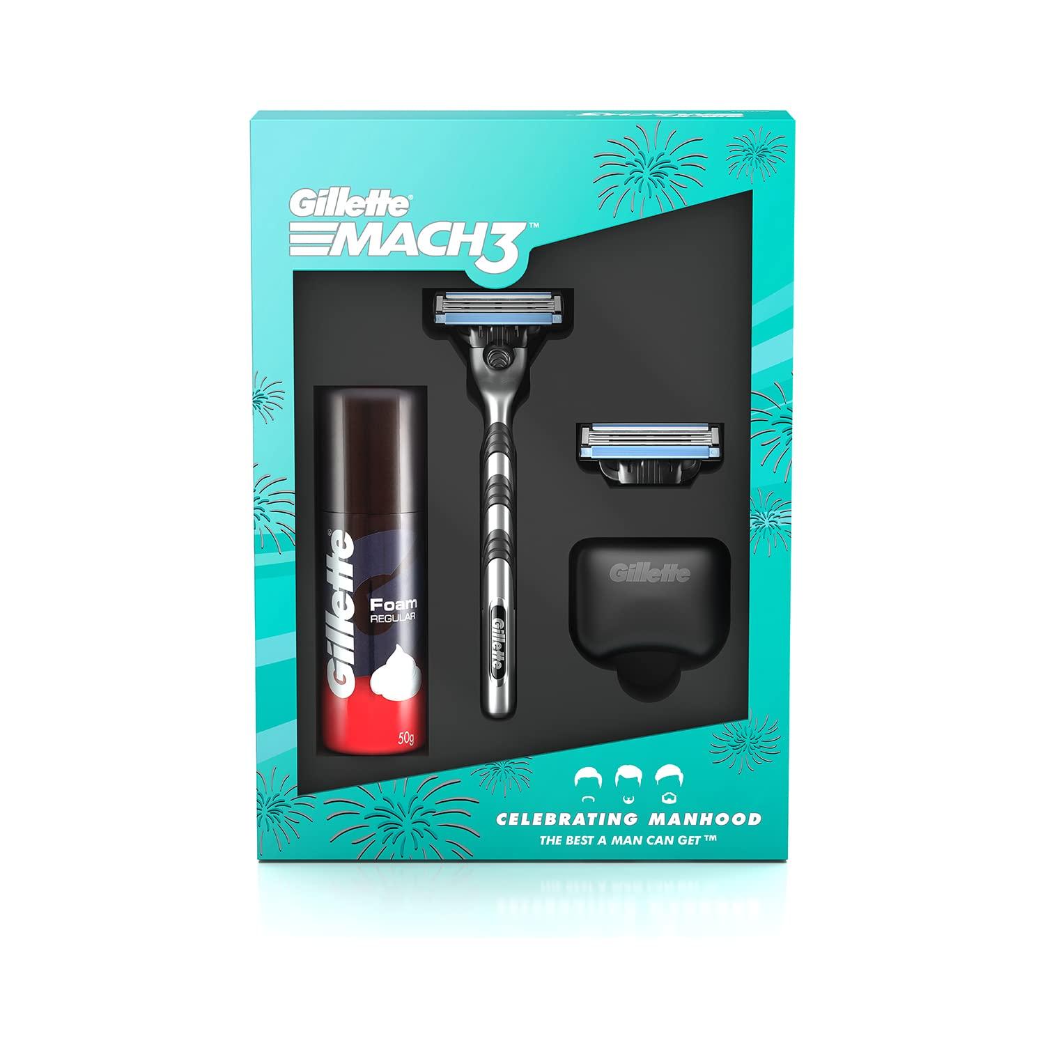 Gillette Gillette MACH3 Limited Edition Travel Pack & Gillette Mach3 Turbo Mens Razor with Flexball Technology