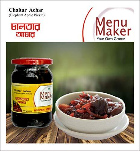Menu Maker Menu Maker Select Premium Chaltar Achar [Elephant Apple Pickle] and Aamsatter Mishti Achar [Mango Leather/Aam Papad Sweet Pickle] Combo Pack, 250g Each