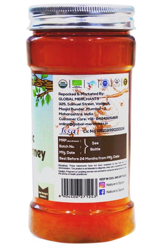 Nature\'s Spice - Pure as Nature Intended Nature\'s Spice Organic Forest Honey - 1 Kg Combo Pack of 2 x 500 Grams, Natural & Healthy Wild Honey