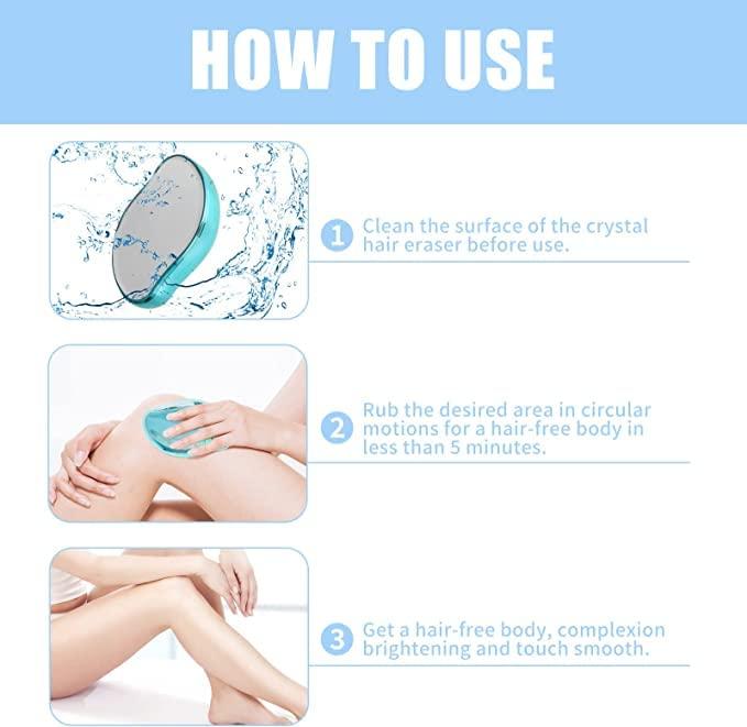 Zorzel Zorzel Hair Remover Tool, Glass Physical Hair Removal Epilator, Magic Crystal Hair Remover Stone, Smooth Soft Silky Skin, Lightweight Epilator Hair Removal for Female Arms Leg And Back - MultiColor