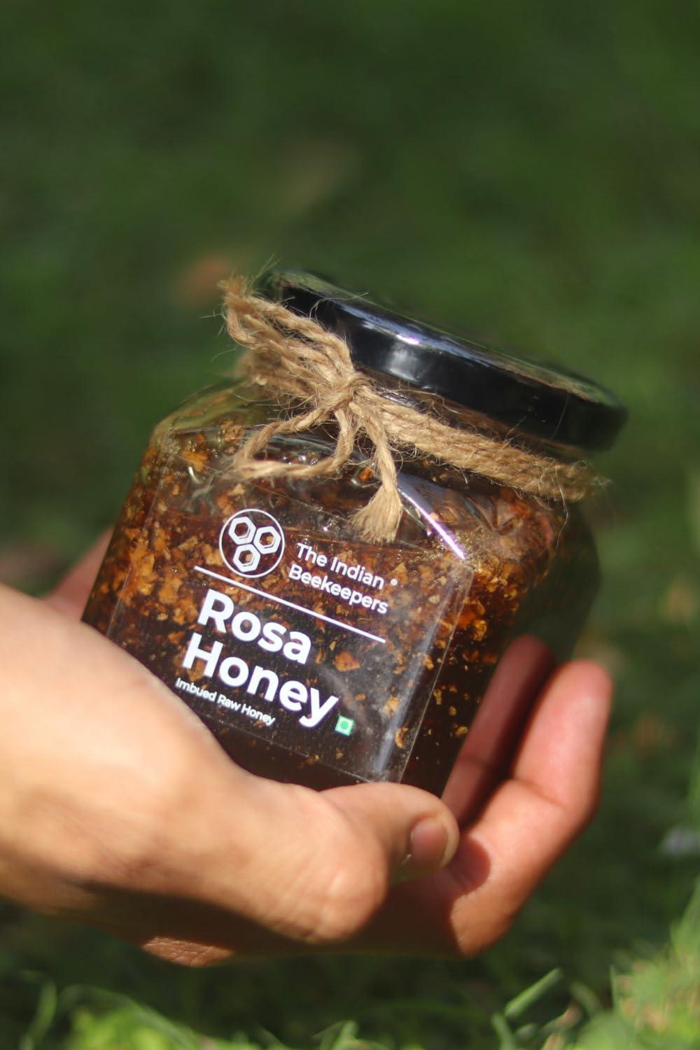The Indian Beekeepers The Indian Beekeepers Rosa Honey, Rose Imbued Raw Honey, Natural Blood Purifier, No Sugar Added, Unprocessed & Unfiltered, 275 gm