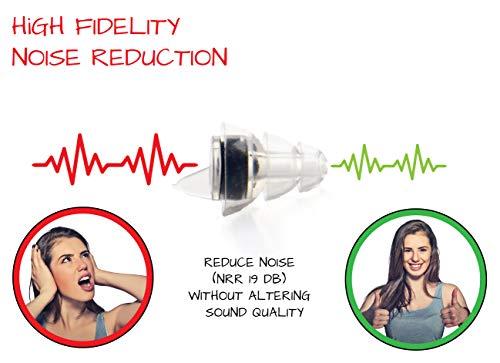 EarTekPro EarTekPro High-Fidelity Concert Earplugs Reusable Noise-Reduction Ear Plugs Set with Two Sizes Included - For Rave, Live Music, Festivals, Marching Bands, Loud Events, Fitness Classes