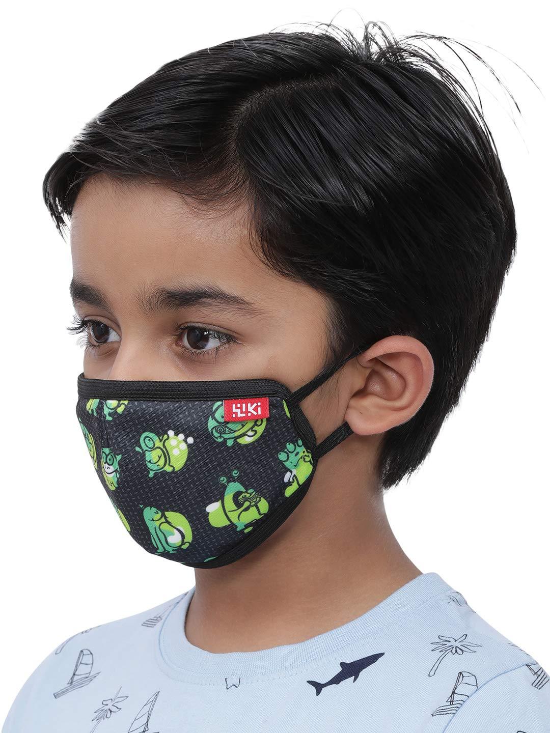 Wiki Wiki Champs Mask for Kids (Monster, Black, Small Size, Pack of 3)