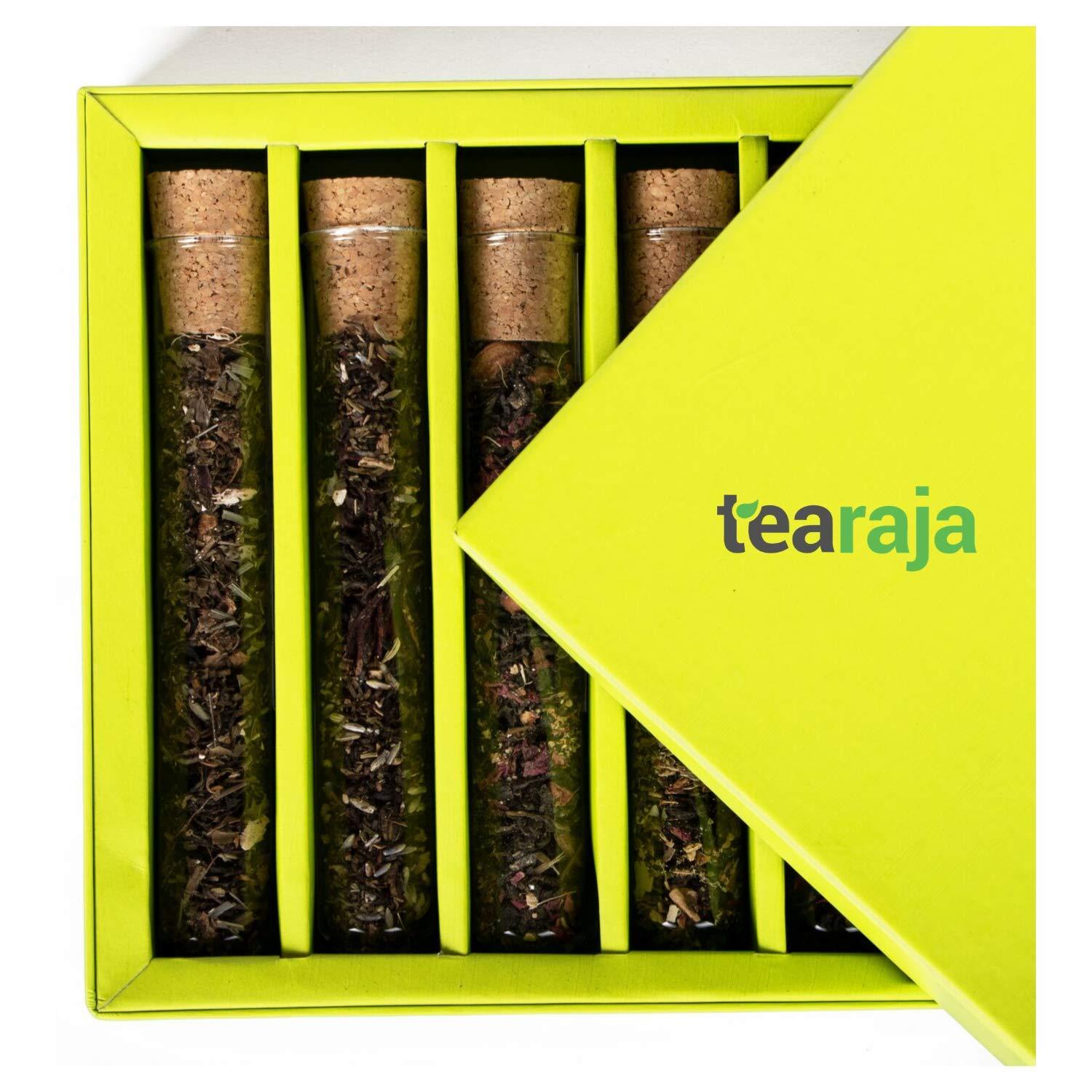 Tearaja Tearaja AURORA Green Tea Gift Box | 10 Test Tubes with Speciality Tea | Herbal Tea Gift | Corporate Gift | Tea Gift | Herbal Tea Gift Pack | New Year Gift | Gifts for Employees | Valentine's Day Gift