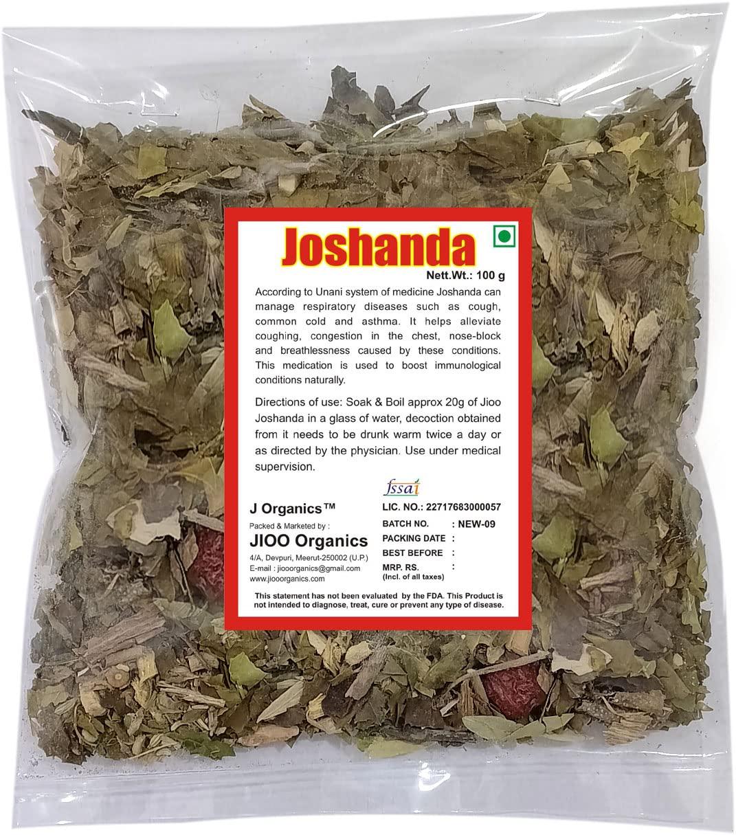 J Organics Jioo Organic Joshanda-100g - Cold & Cough Joshanda Tea/Kadha Ayurvedic Herbal Immunity Booster