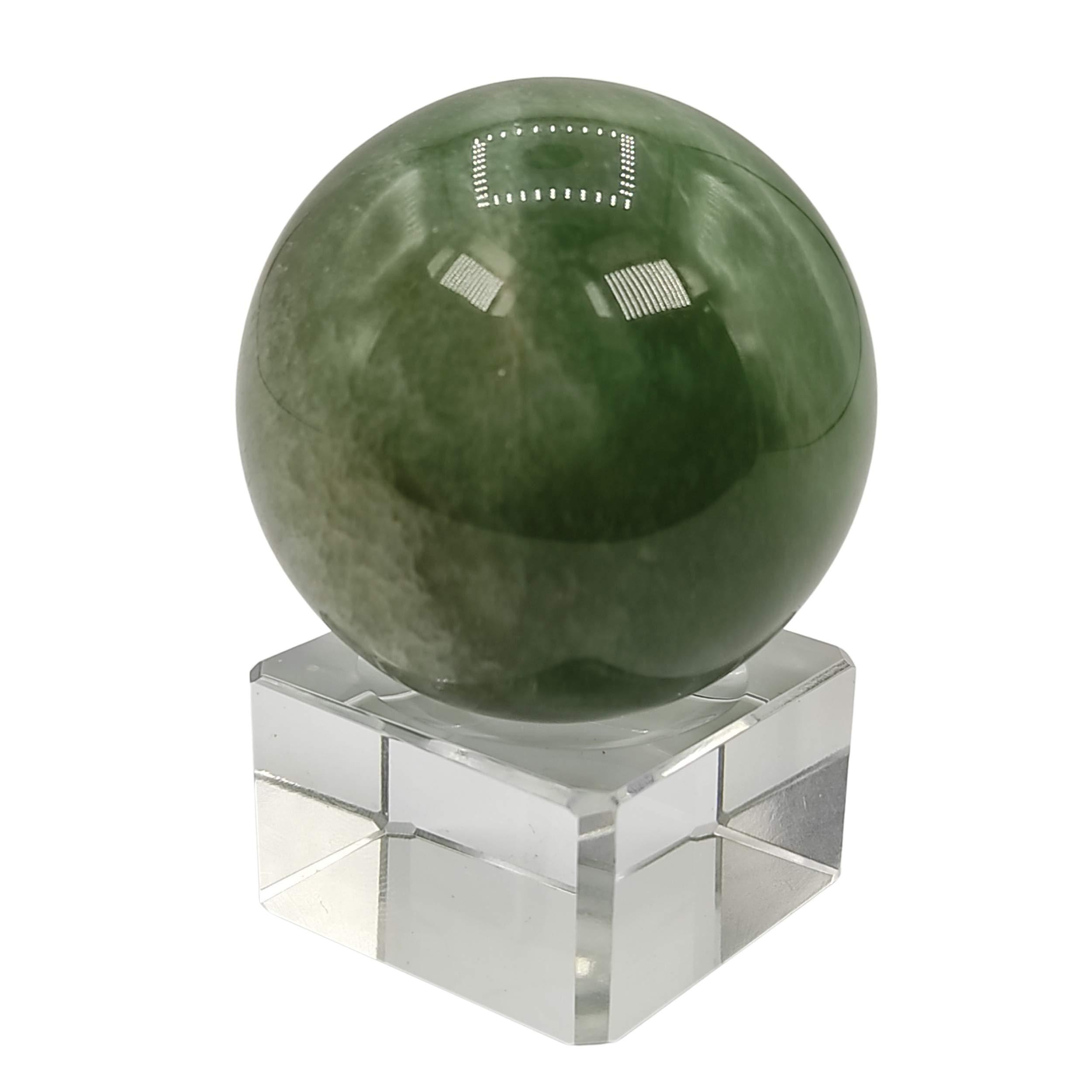 Plus Value Plus Value Natural Green Aventurine Ball Sphere - Reiki & Healing Crystals Vastu Feng Shui Chakra Aura Meditation (100 to 200grams with Stand)