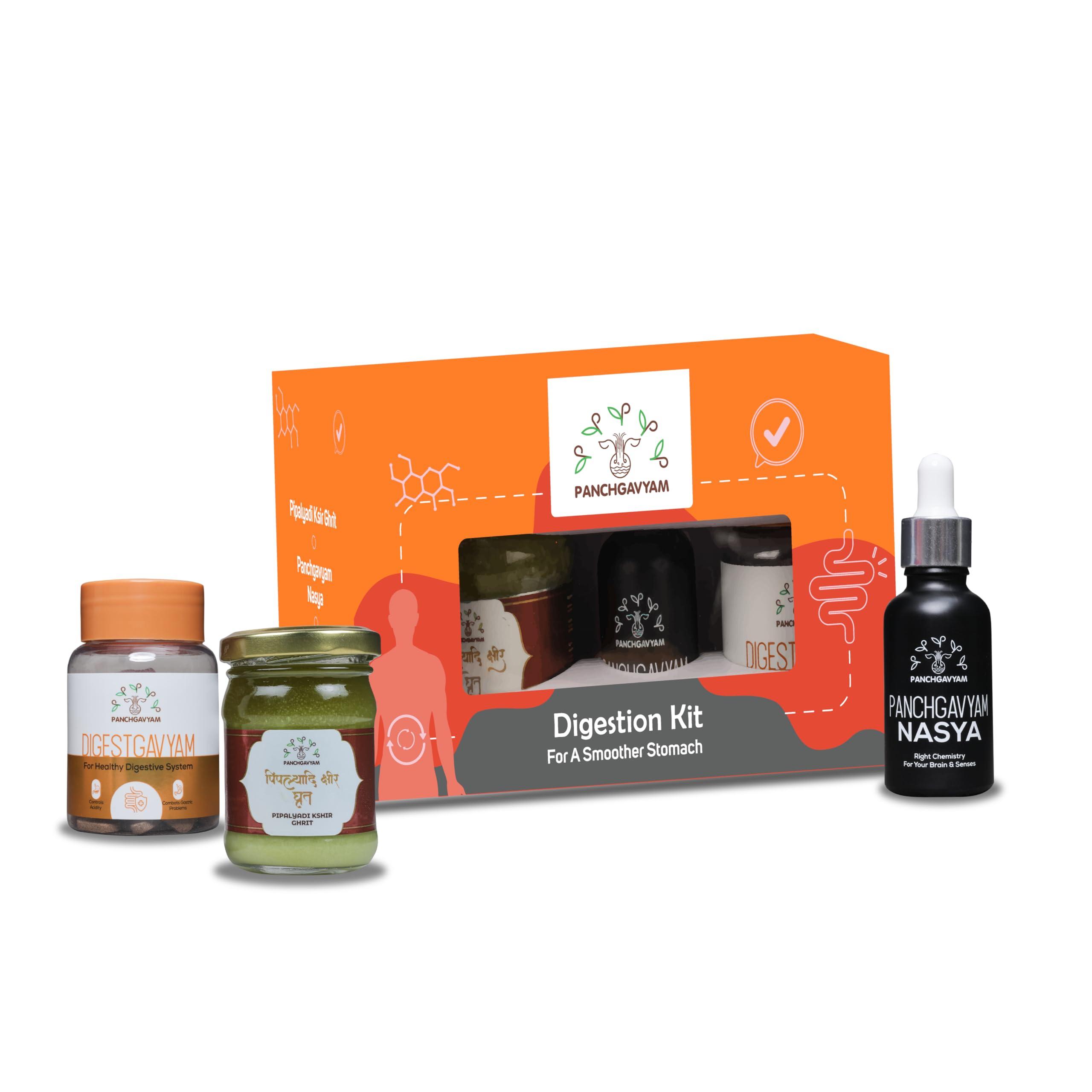 PANCHGAVYAM Panchgavya Digestion kit|Health Hamper |Helps to Improves Digestion|Helps in Gastric and Acidity | Products made with Natural herbs|Box of health & happiness|Diwali GIFT