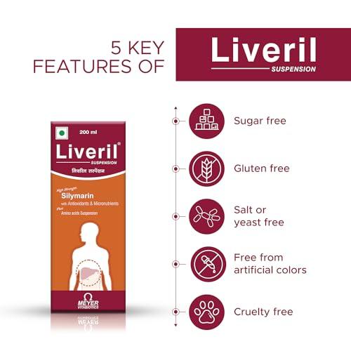 Liveril Liveril Suspension With Silymarin Extract, Amino Acids, And Vitamins That Support Healthy Liver Functions, Improve Metabolism In Adults |200 Ml