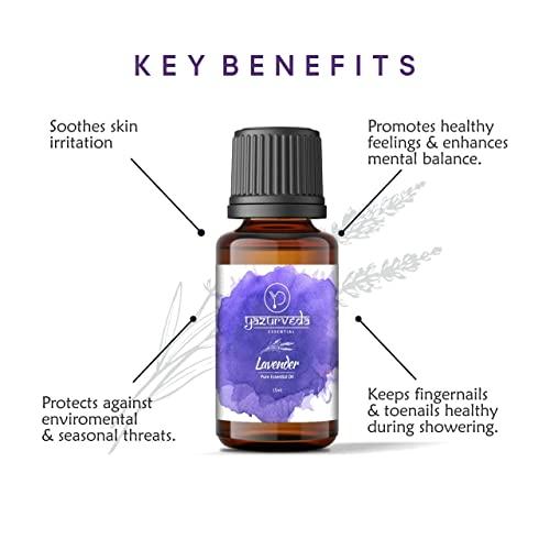 Yazurveda Yazurveda Lavender Essential Oil & Sandalwood Essential Oil (Chandan Oil), Pack of 2, (Each 15ml)