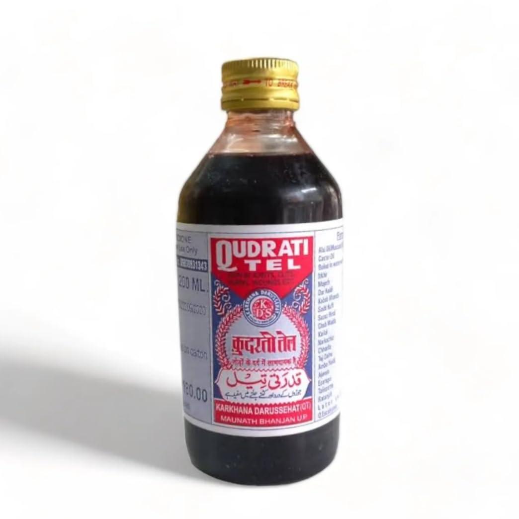 Generic Qudrati Tel ( ) | UNANI Medicine | natural oil that provides relief from joint pains muscle pains and inflammation | relief from arthritis, rheumatism and other similar conditions | relax tense muscles | suitable for massage purposes. (200 ml)