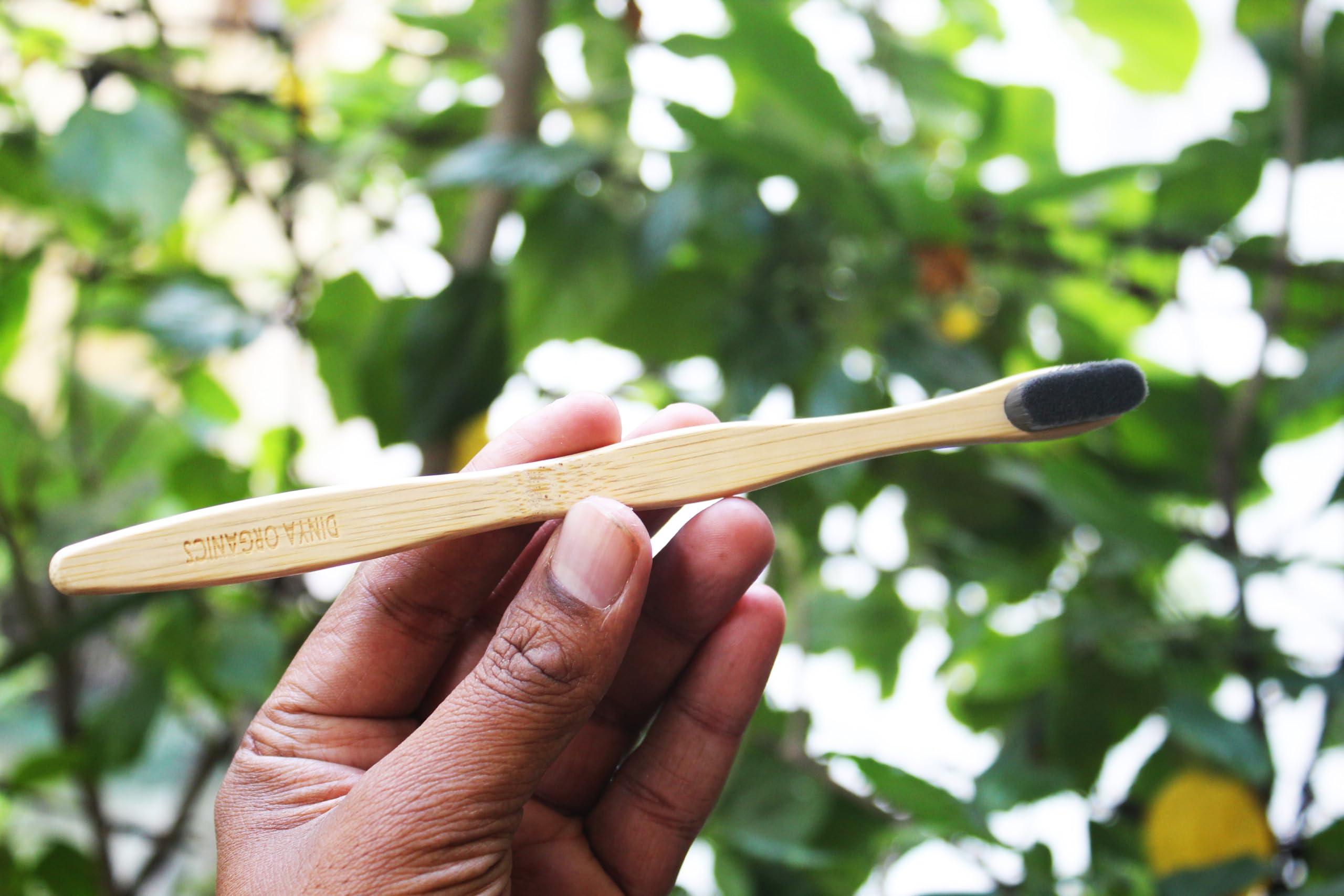 Generic Dinya - Bamboo Toothbrush | Nano Bristle Bamboo Toothbrush Online | Travel Bamboo Toothbrush | Extra Soft Bristle Bamboo Toothbrush Both Men and Women | Eco-friendly