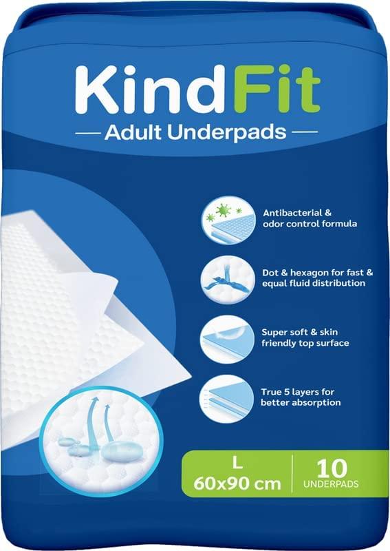 PRATIKHA HYGEIN Disposable premium Underpads, Large 60 X 60 cm, Super Absorbent Polymer & Soft Surface for Baby & Adults (Pack Of 10pcs)