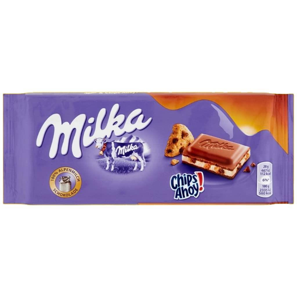 Milka Milka Chips Ahoy Chocolate Bar, 4 X 100 g