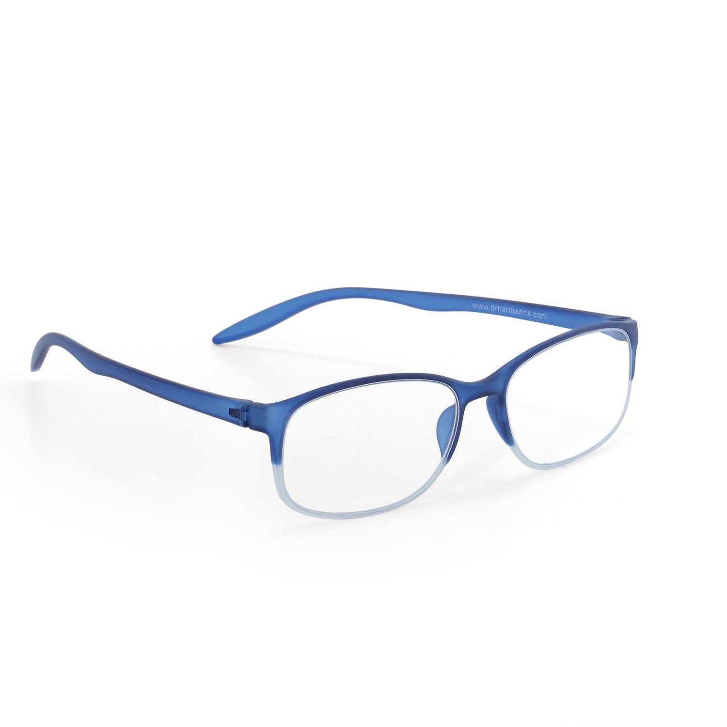 DR. HARMANN\'S READING GLASSES Dr.Harmann\'s Rectangular Reading Glasses (Model: Library 8 Matt Blue +1.50)