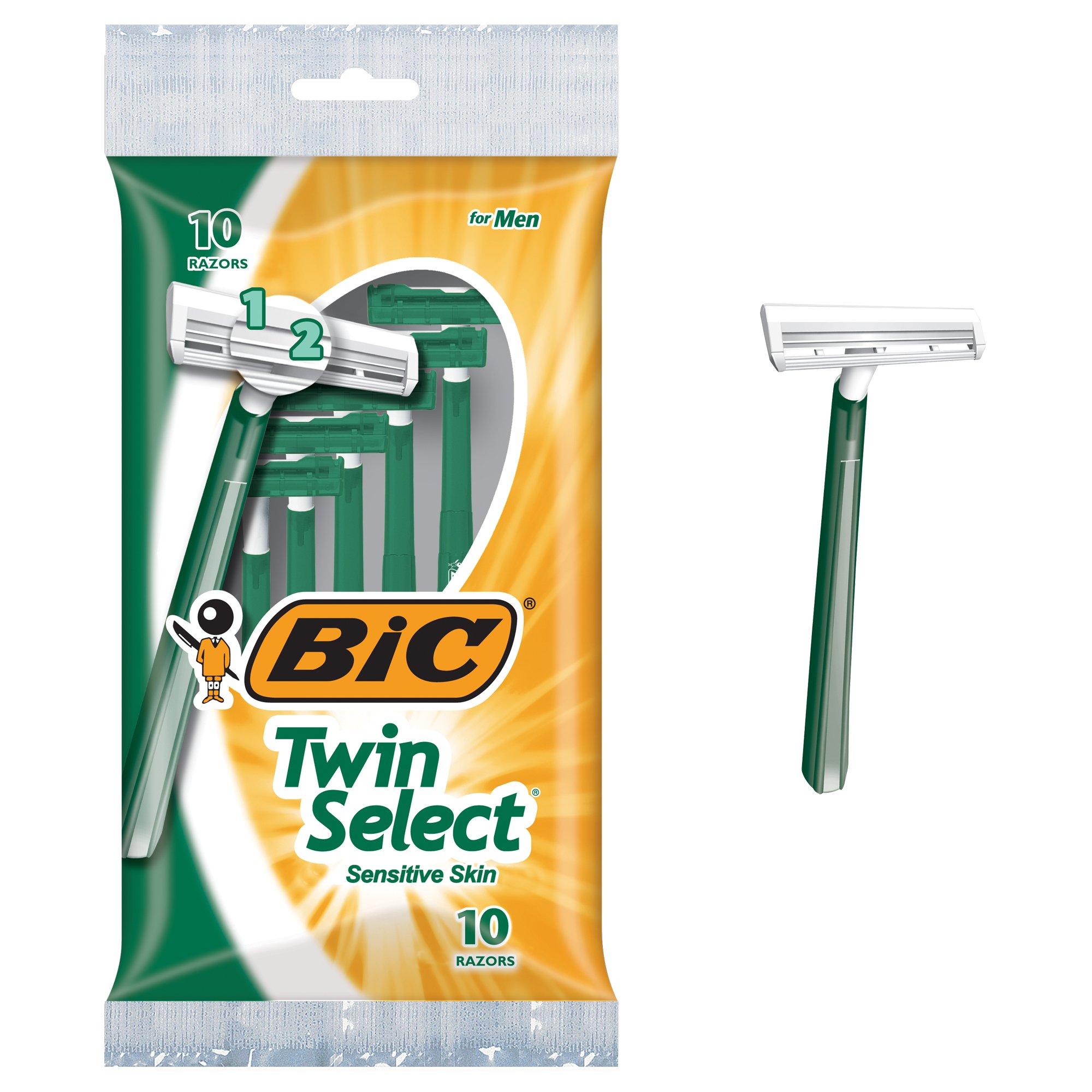 BIC BIC Twin Select, Sensitive Skin, Disposable Shaver for Men, 10-Count Packages (Pack of 3)