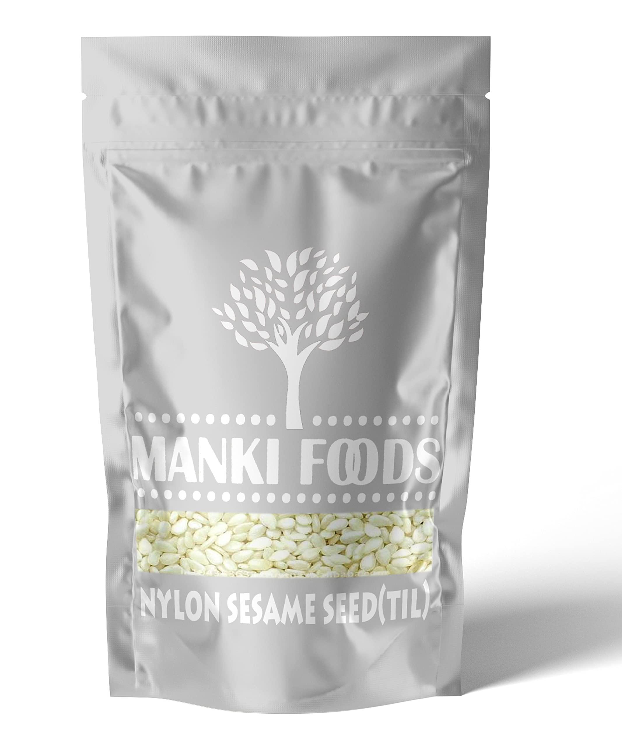 Maanki Maanki Nylon White Till/Hulled White Sesame Seed/White Sesame Seed Without Skin,250g